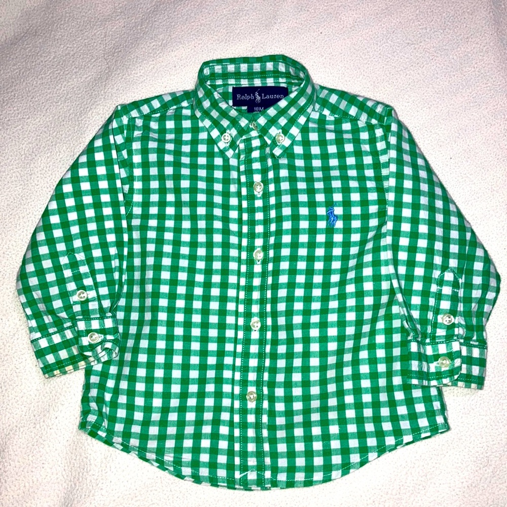 Ralph Lauren 18 M Long Sleeve Button Down Dress Shirt